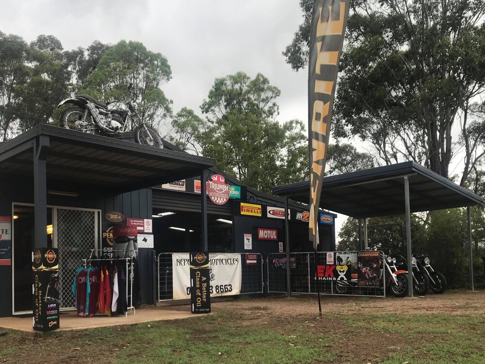 Reperren Motorcycles workshop frontage in Yarraman